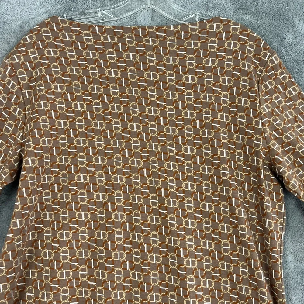 Ralph Lauren Black Label Geo-Print Stretch Cotton Boatneck Tee Womens 1X NWT - Picture 10 of 12
